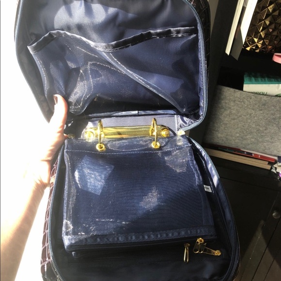 SeneGence Distributor Makeup Binder Case Purple wilh Blue Accents Croc Cosmetic - Picture 2 of 6